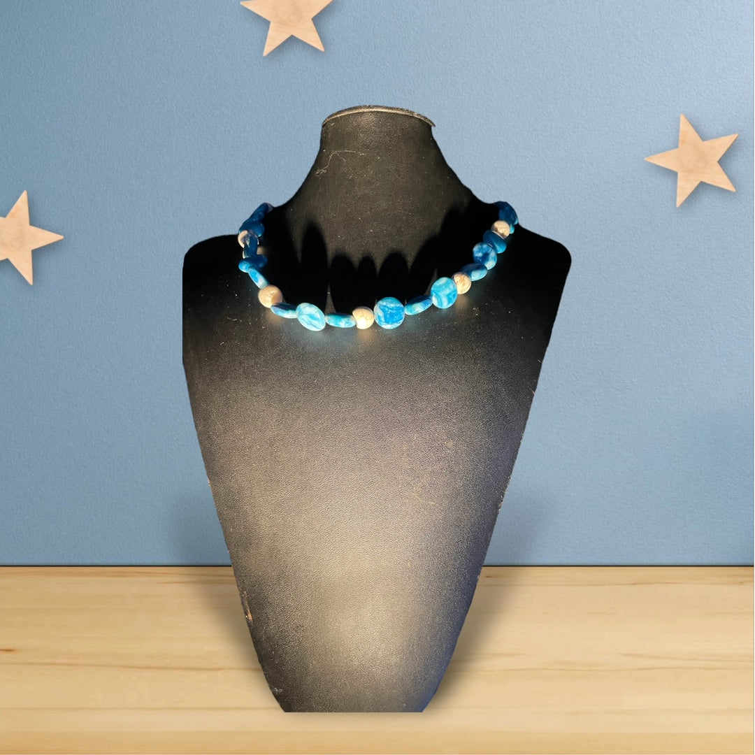 Blue and White Necklace