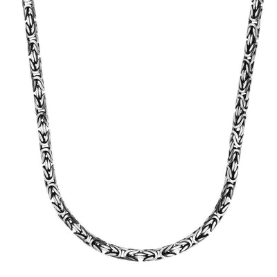 Sterling Silver Gunmetal Finish Byzantine Chain Necklace - jazzyjewelryjones
