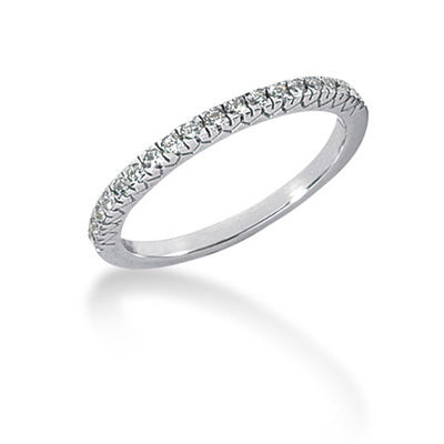 14k White Gold Engraved Fishtail V Pave Diamond Wedding Ring Band - jazzyjewelryjones