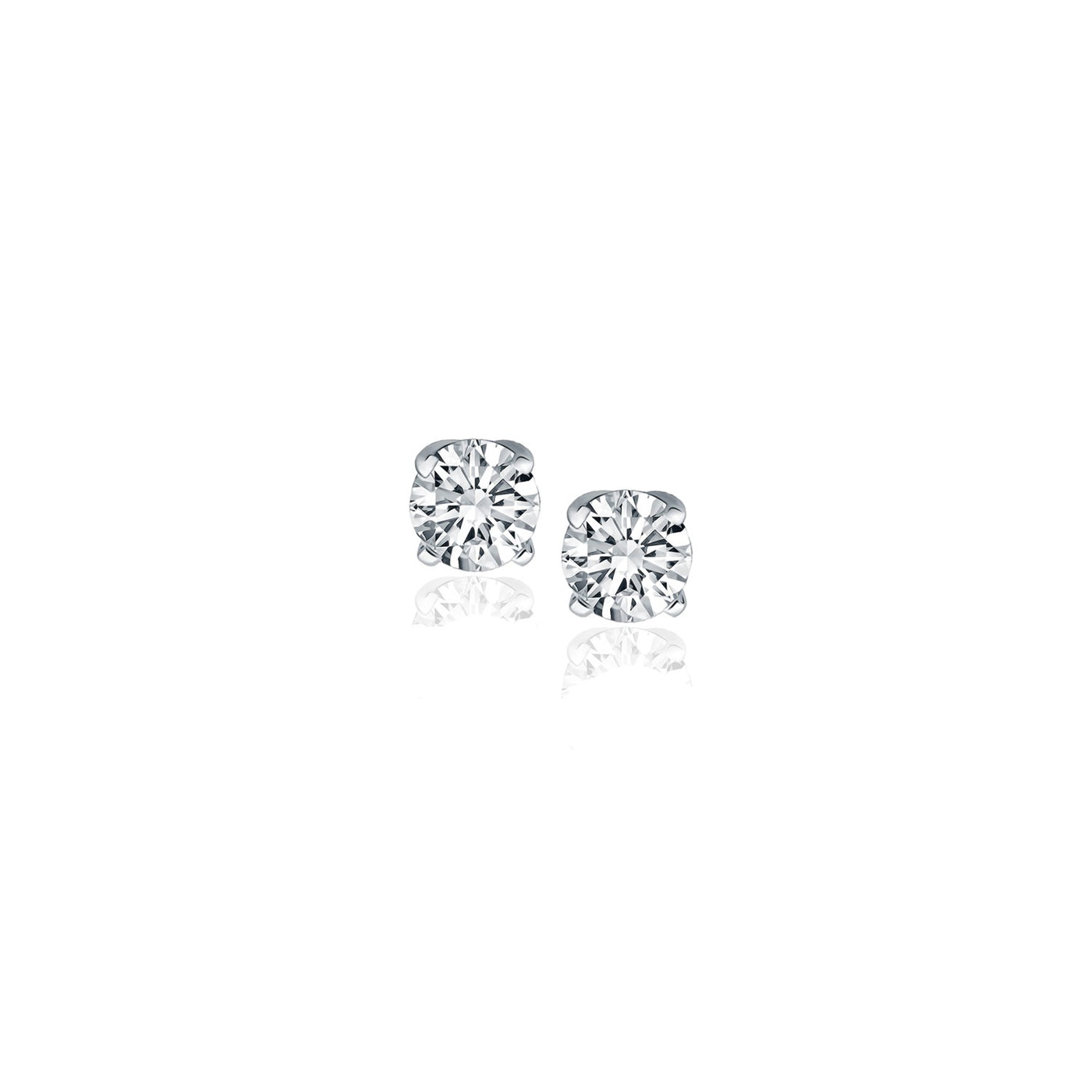 14k White Gold Diamond Four Prong Stud Earrings (1/4 cttw) - jazzyjewelryjones