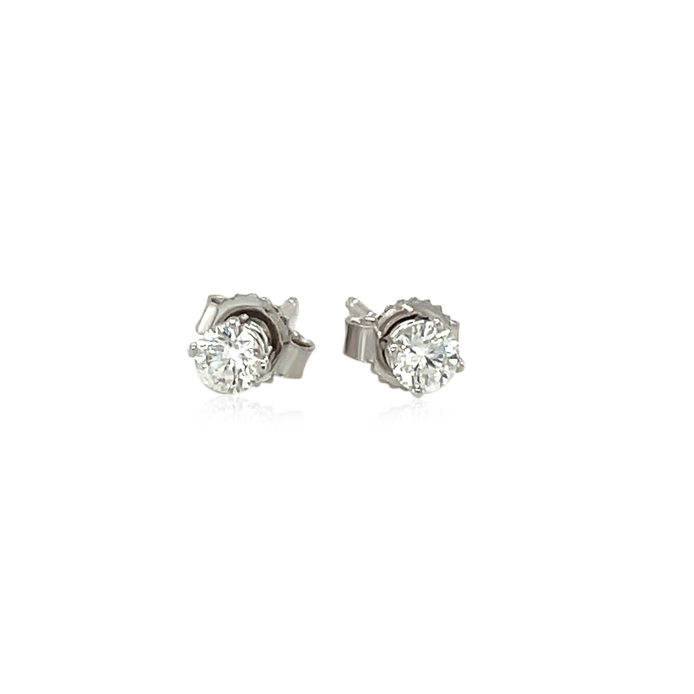 14k White Gold Diamond Four Prong Stud Earrings (1/4 cttw) - jazzyjewelryjones
