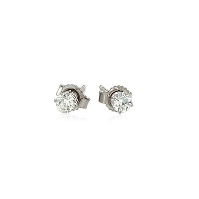 14k White Gold Diamond Four Prong Stud Earrings (1/4 cttw) - jazzyjewelryjones