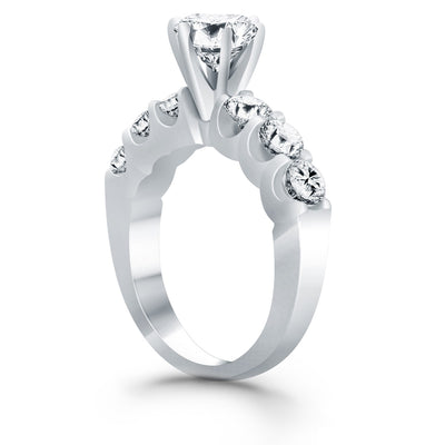 14k White Gold Shared Prong Diamond Engagement Ring - jazzyjewelryjones