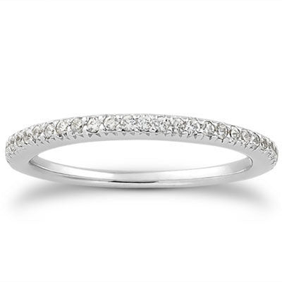 14k White Gold Fancy Engraved Pave Diamond Wedding Ring Band - jazzyjewelryjones