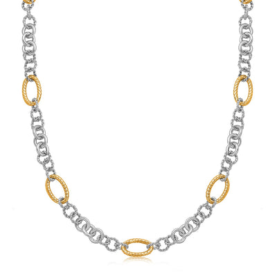 18k Yellow Gold and Sterling Silver Rhodium Plated Multi Style Chain Necklace - jazzyjewelryjones