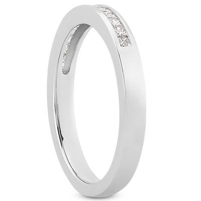 14k White Gold Channel Set Princess Diamond Wedding Ring Band - jazzyjewelryjones