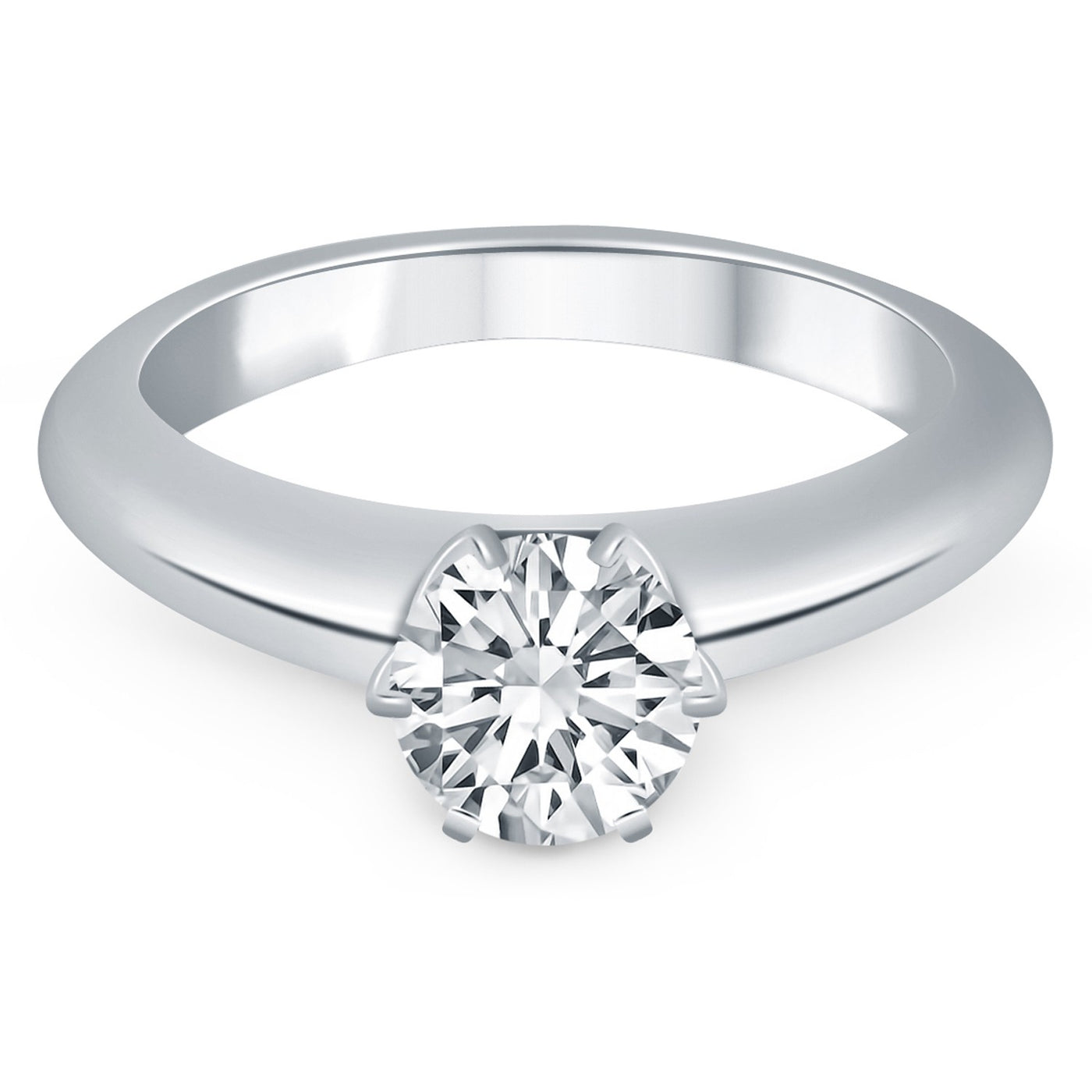 14k White Gold Solitaire Cathedral Engagement Ring - jazzyjewelryjones