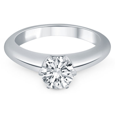 14k White Gold Solitaire Cathedral Engagement Ring - jazzyjewelryjones