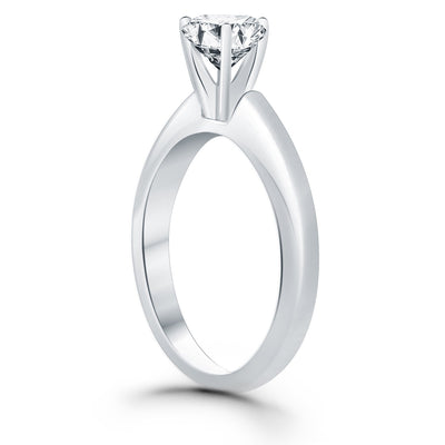 14k White Gold Solitaire Cathedral Engagement Ring - jazzyjewelryjones
