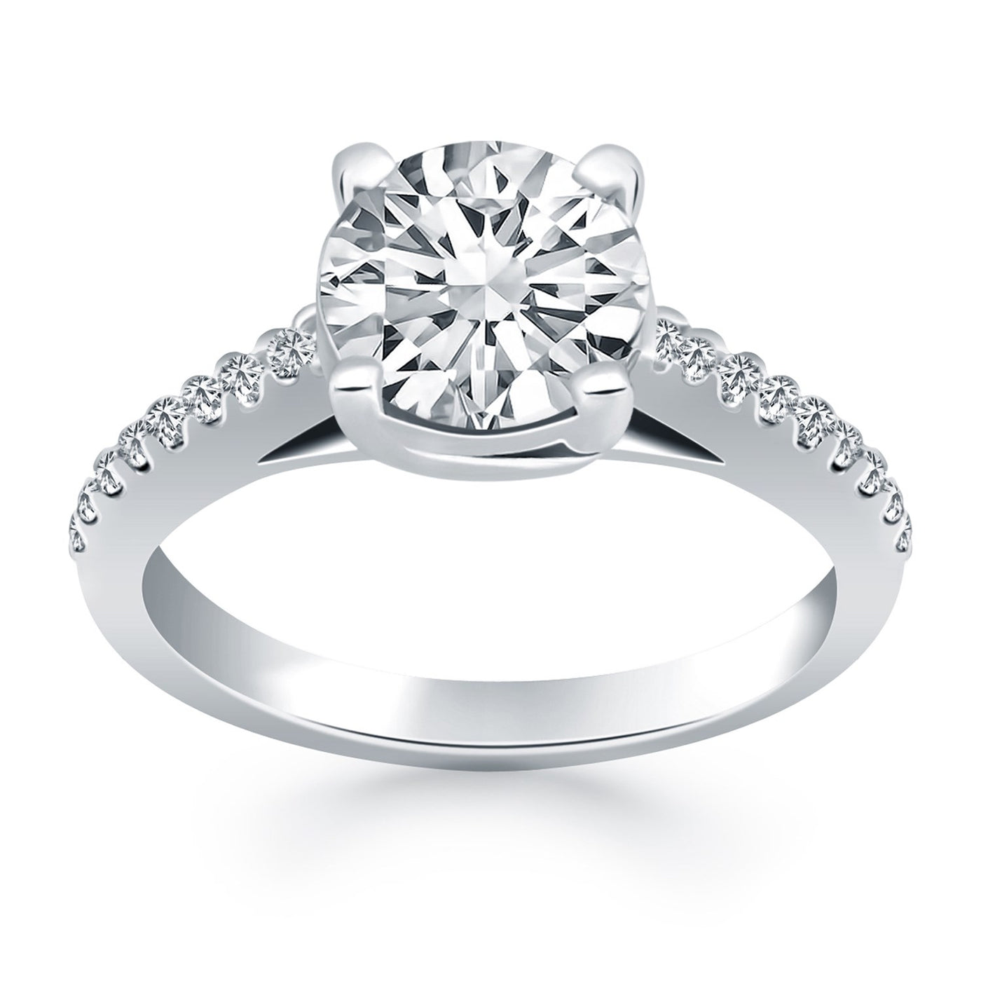 14k White Gold Trellis Diamond Engagement Ring - jazzyjewelryjones