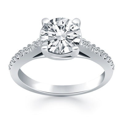 14k White Gold Trellis Diamond Engagement Ring - jazzyjewelryjones