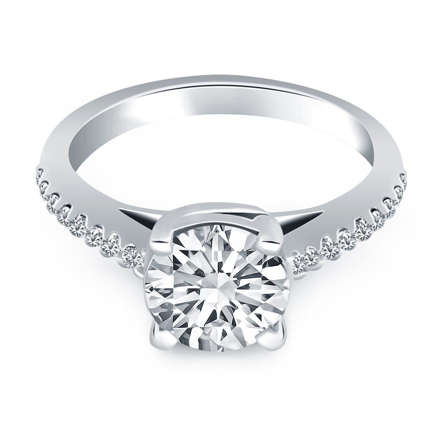 14k White Gold Trellis Diamond Engagement Ring - jazzyjewelryjones