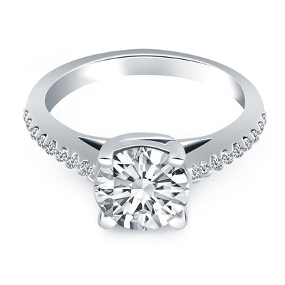 14k White Gold Trellis Diamond Engagement Ring - jazzyjewelryjones