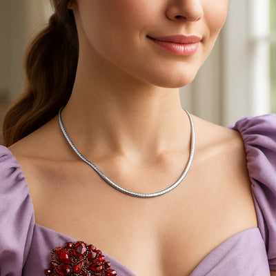 Sterling Silver Classic Omega Chain Necklace (3.0mm) - jazzyjewelryjones