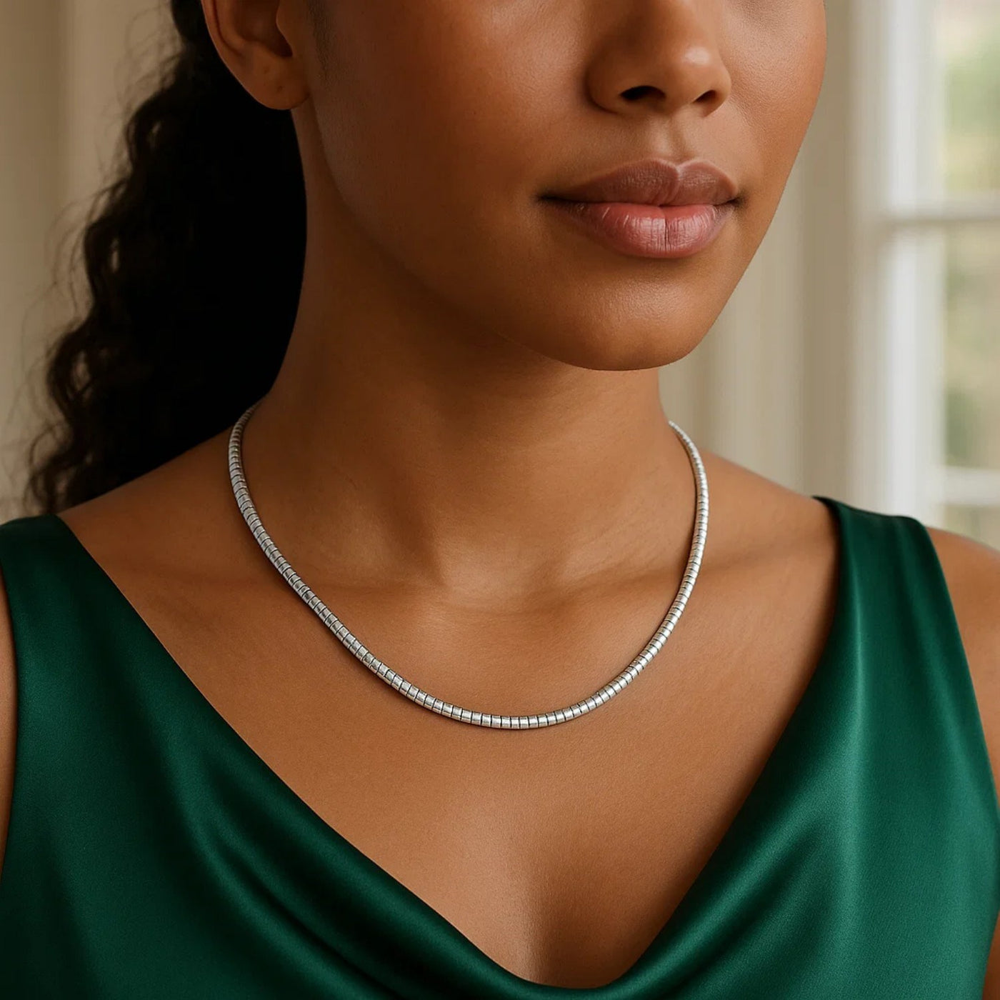 Sterling Silver Classic Omega Chain Necklace (3.0mm) - jazzyjewelryjones