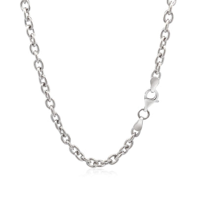 Sterling Silver Rhodium Plated Chain Bracelet with a Flat Heart Motif Station - jazzyjewelryjones