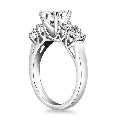 14k White Gold Five Stone Diamond Trellis Engagement Ring - jazzyjewelryjones