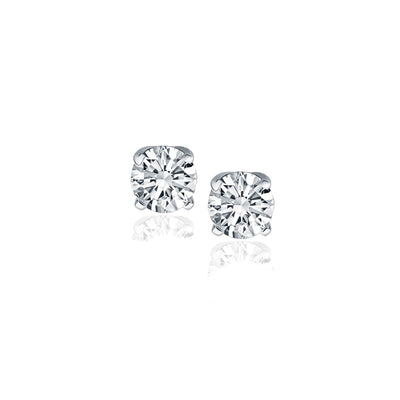 14k White Gold Diamond Four Prong Stud Earrings (1/2 cttw) - jazzyjewelryjones