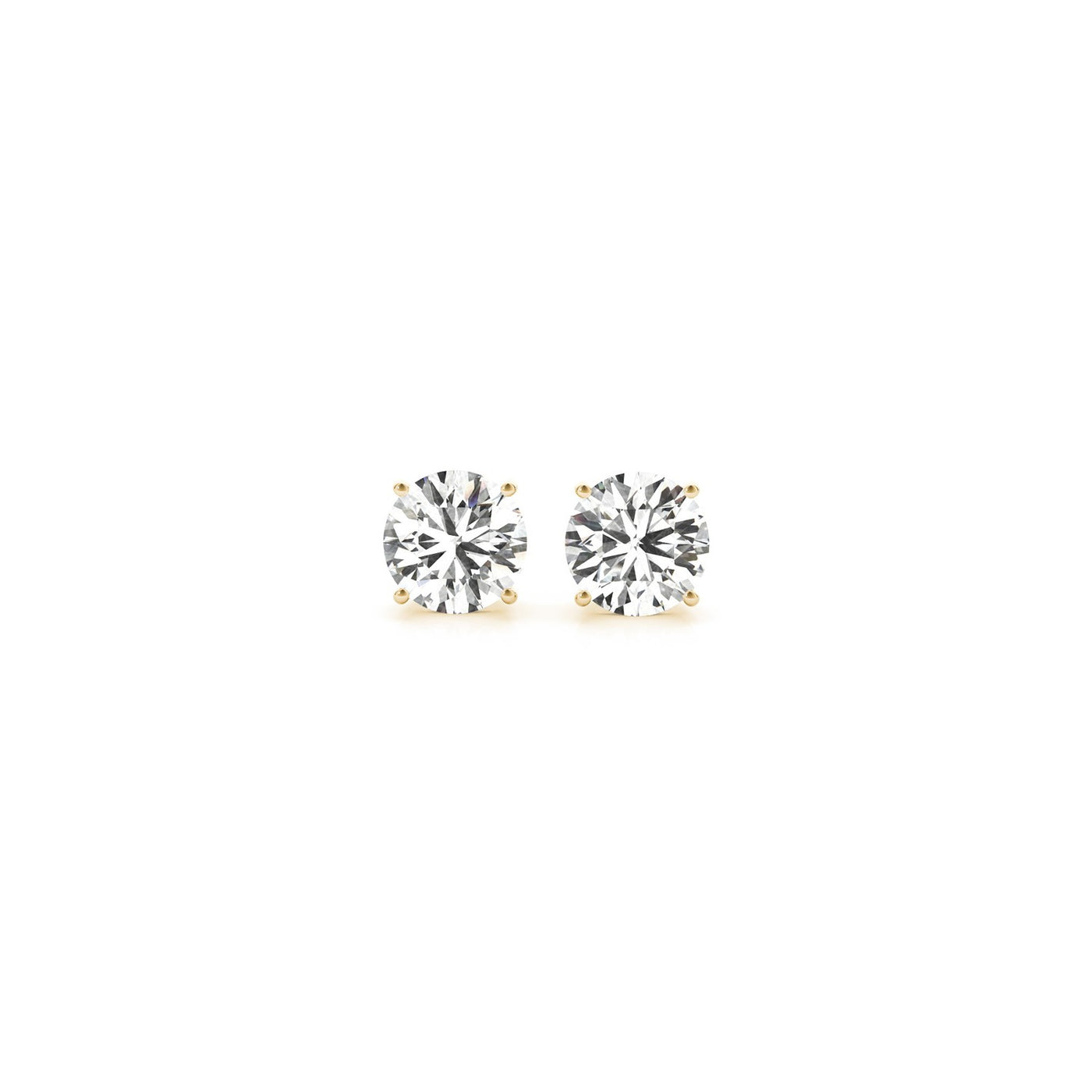1 cttw Certified IGI Lab Grown Round Diamond Stud Earrings 14k Yellow Gold (G/VS2) - jazzyjewelryjones