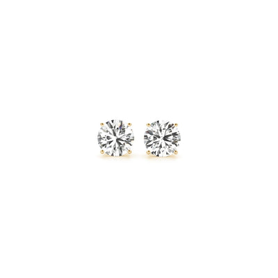 1 cttw Certified IGI Lab Grown Round Diamond Stud Earrings 14k Yellow Gold (G/VS2) - jazzyjewelryjones