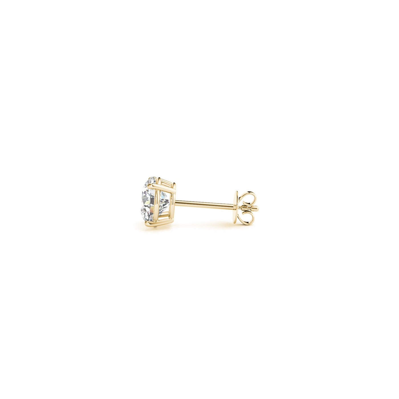 1 cttw Certified IGI Lab Grown Round Diamond Stud Earrings 14k Yellow Gold (G/VS2) - jazzyjewelryjones