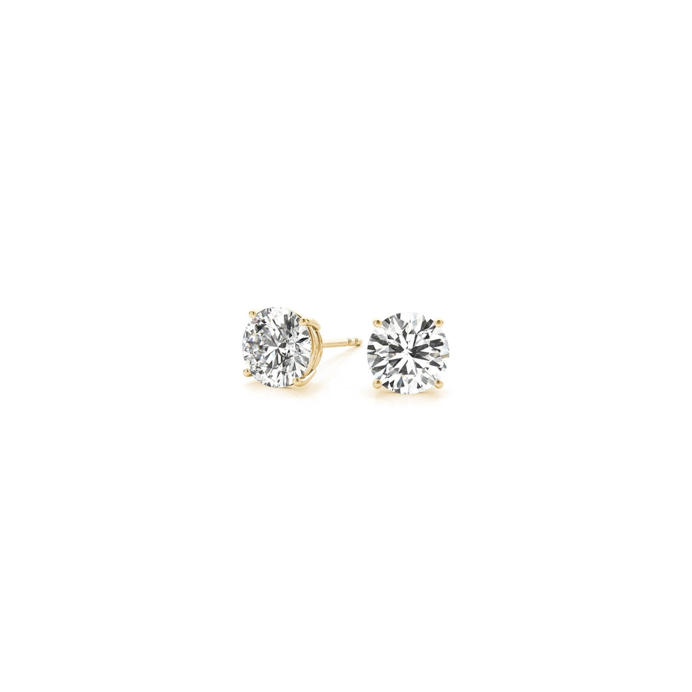 1 cttw Certified IGI Lab Grown Round Diamond Stud Earrings 14k Yellow Gold (G/VS2) - jazzyjewelryjones
