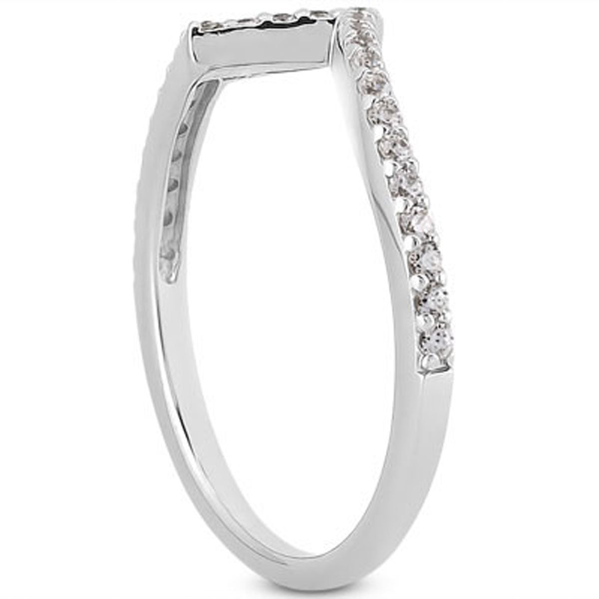 14k White Gold Fancy Zig Zag Pave Diamond Wedding Ring Band - jazzyjewelryjones