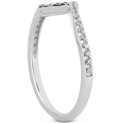 14k White Gold Fancy Zig Zag Pave Diamond Wedding Ring Band - jazzyjewelryjones