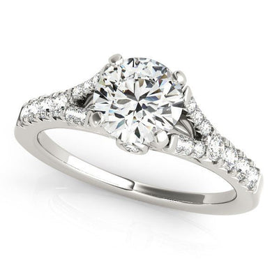 14k White Gold Split Shank Prong Set Diamond Engagement Ring (1 3/8 cttw) - jazzyjewelryjones