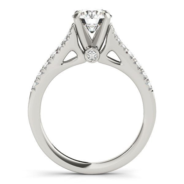 14k White Gold Split Shank Prong Set Diamond Engagement Ring (1 3/8 cttw) - jazzyjewelryjones