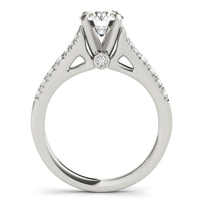 14k White Gold Split Shank Prong Set Diamond Engagement Ring (1 3/8 cttw) - jazzyjewelryjones