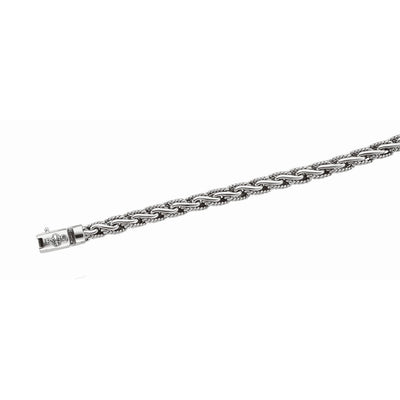 Oxidized Sterling Silver Mens Chain Bracelet in a Cable Motif (8.50 mm) - jazzyjewelryjones