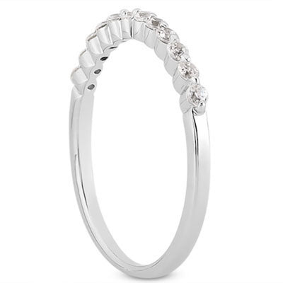 14k White Gold Floating Diamond Single Shared Prong Wedding Ring Band - jazzyjewelryjones