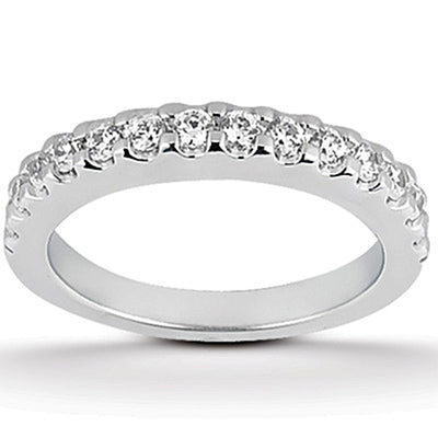 14k White Gold Shared Prong Diamond Wedding Ring Band - jazzyjewelryjones