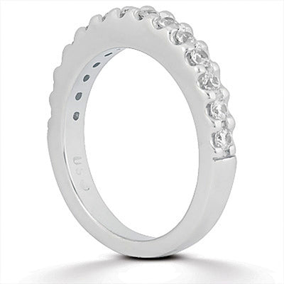 14k White Gold Shared Prong Diamond Wedding Ring Band - jazzyjewelryjones