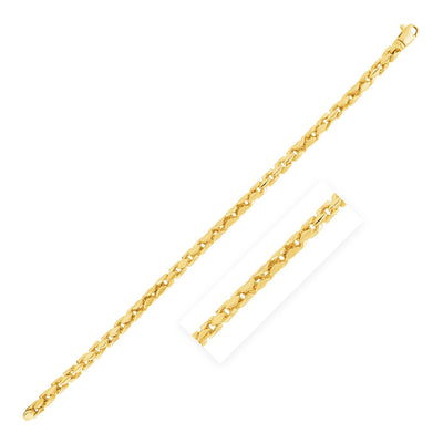 14k Yellow Gold High Polish Mens Fancy Box Bracelet (5.00 mm) - jazzyjewelryjones