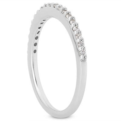 14k White Gold Slim Profile Diamond Micro Prong Diamond Wedding Ring Band - jazzyjewelryjones