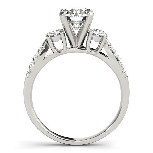 14k White Gold Split Shank 3 Stone Round Diamond Engagement Ring (2 cttw) - jazzyjewelryjones