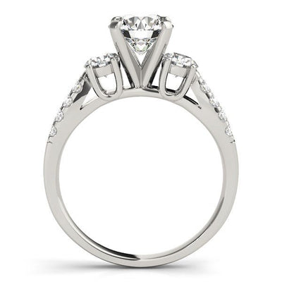 14k White Gold Split Shank 3 Stone Round Diamond Engagement Ring (2 cttw) - jazzyjewelryjones