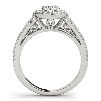14k White Gold Diamond Engagement Ring with Teardrop Split Shank (7/8 cttw) - jazzyjewelryjones