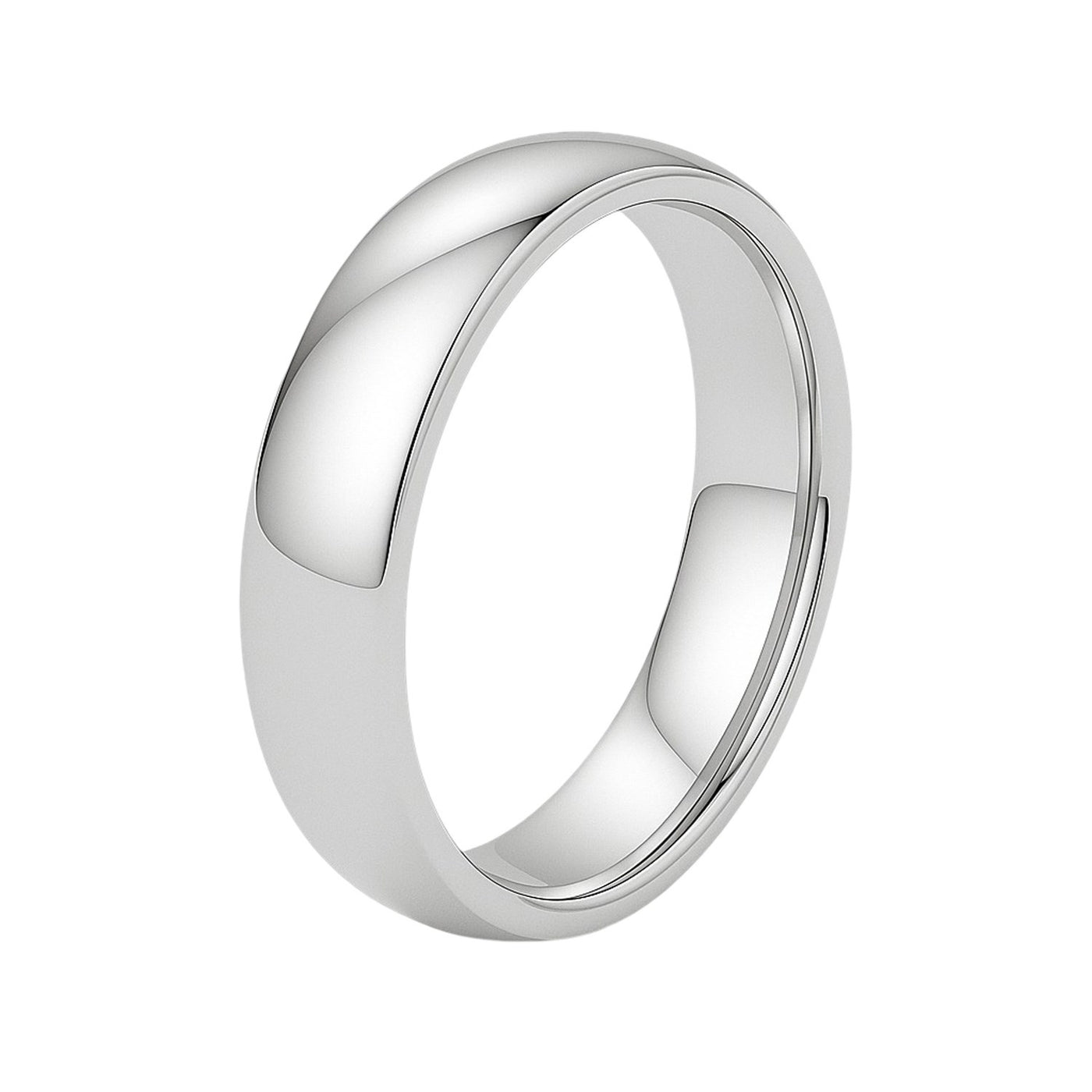 14k White Gold Comfort Fit Wedding Band(5.00 mm) - jazzyjewelryjones