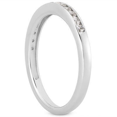 14k White Gold Channel Set Diamond Wedding Ring Band Set 1/3 Around - jazzyjewelryjones