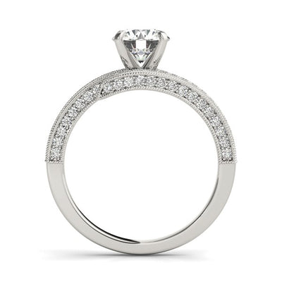 14k White Gold Round Diamond Bypass Style Engagement Ring (1 1/2 cttw) - jazzyjewelryjones