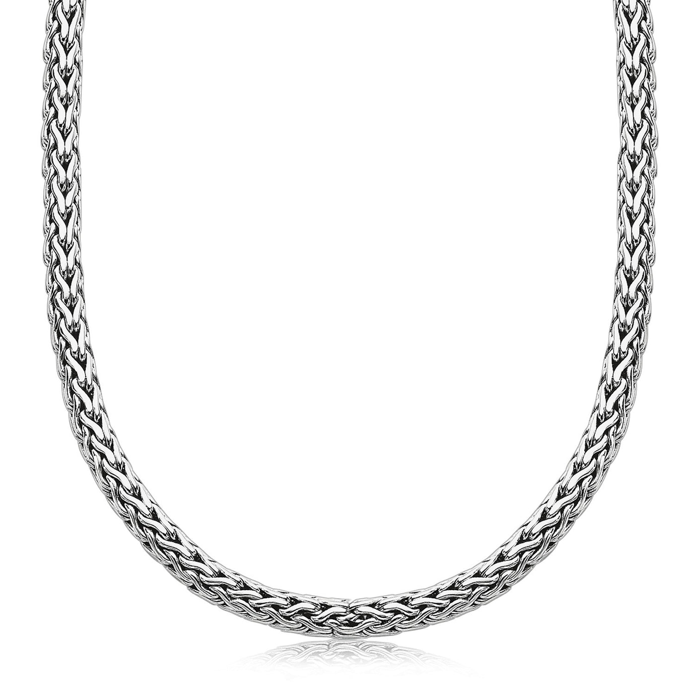 Oxidized Sterling Silver Wheat Style Chain Men's Necklace - jazzyjewelryjones