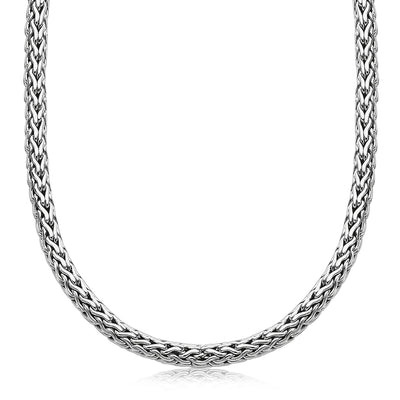 Oxidized Sterling Silver Wheat Style Chain Men's Necklace - jazzyjewelryjones