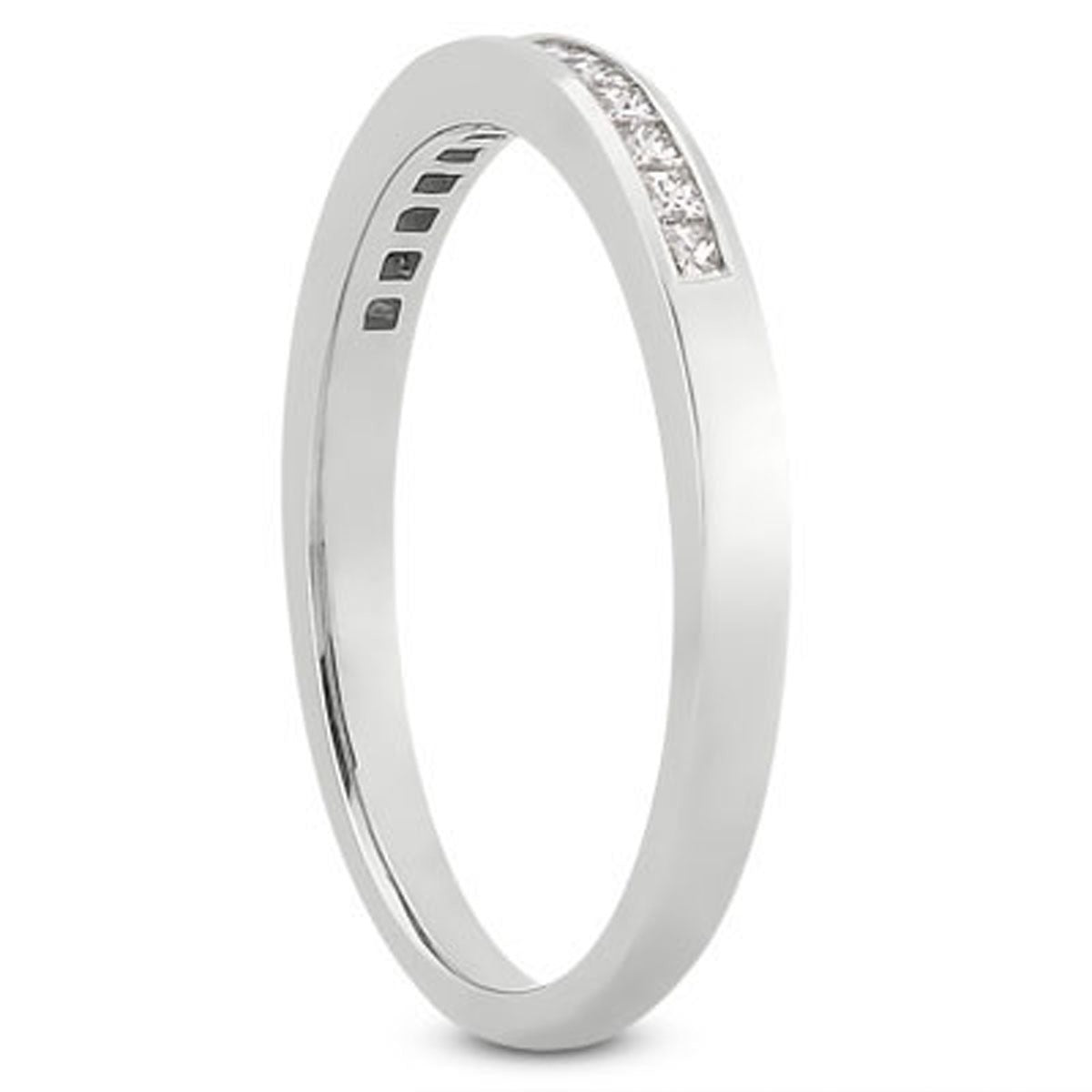 14k White Gold Channel Set Princess Diamond Wedding Ring Band - jazzyjewelryjones