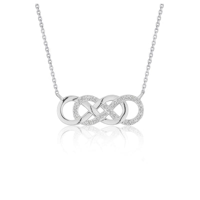 Double Infinity Diamond Pendant in 14k White Gold - jazzyjewelryjones
