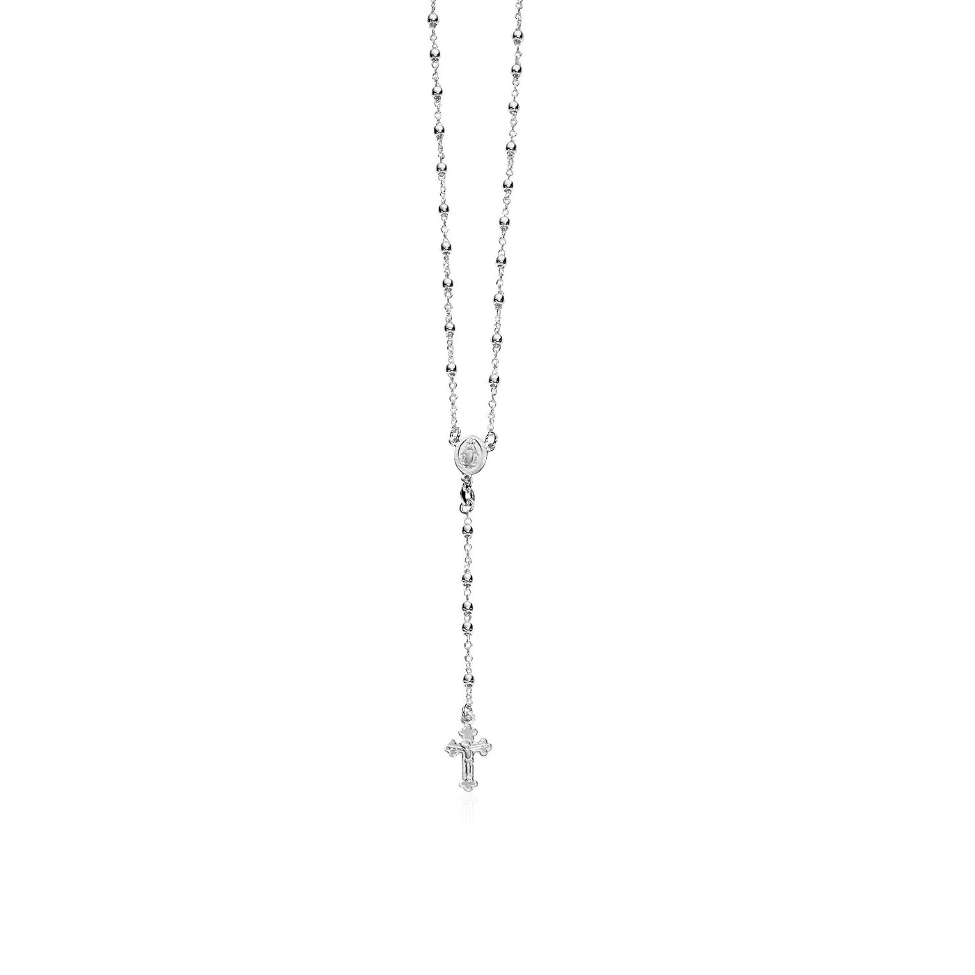 Fine Rosary Chain and Bead Necklace in Sterling Silver - jazzyjewelryjones