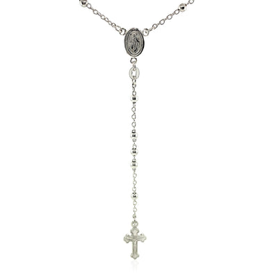 Fine Rosary Chain and Bead Necklace in Sterling Silver - jazzyjewelryjones