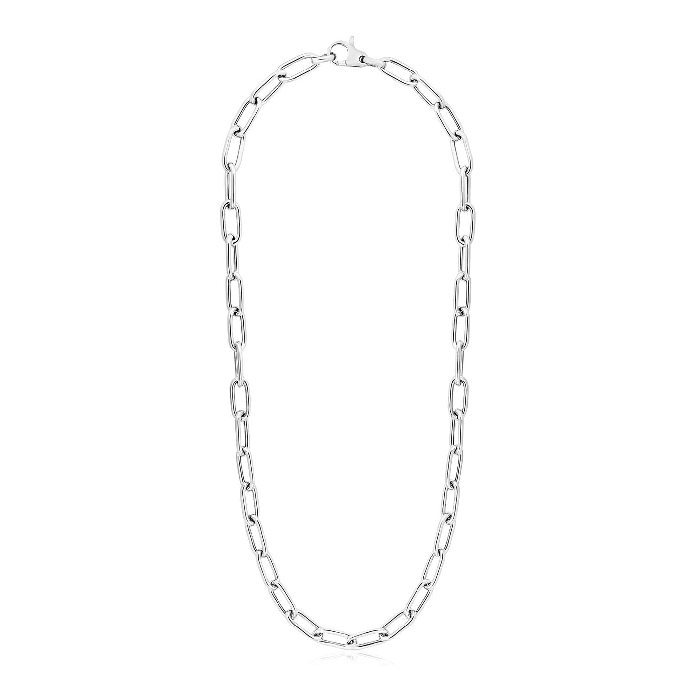 Sterling Silver Wide Paperclip Chain Necklace - jazzyjewelryjones